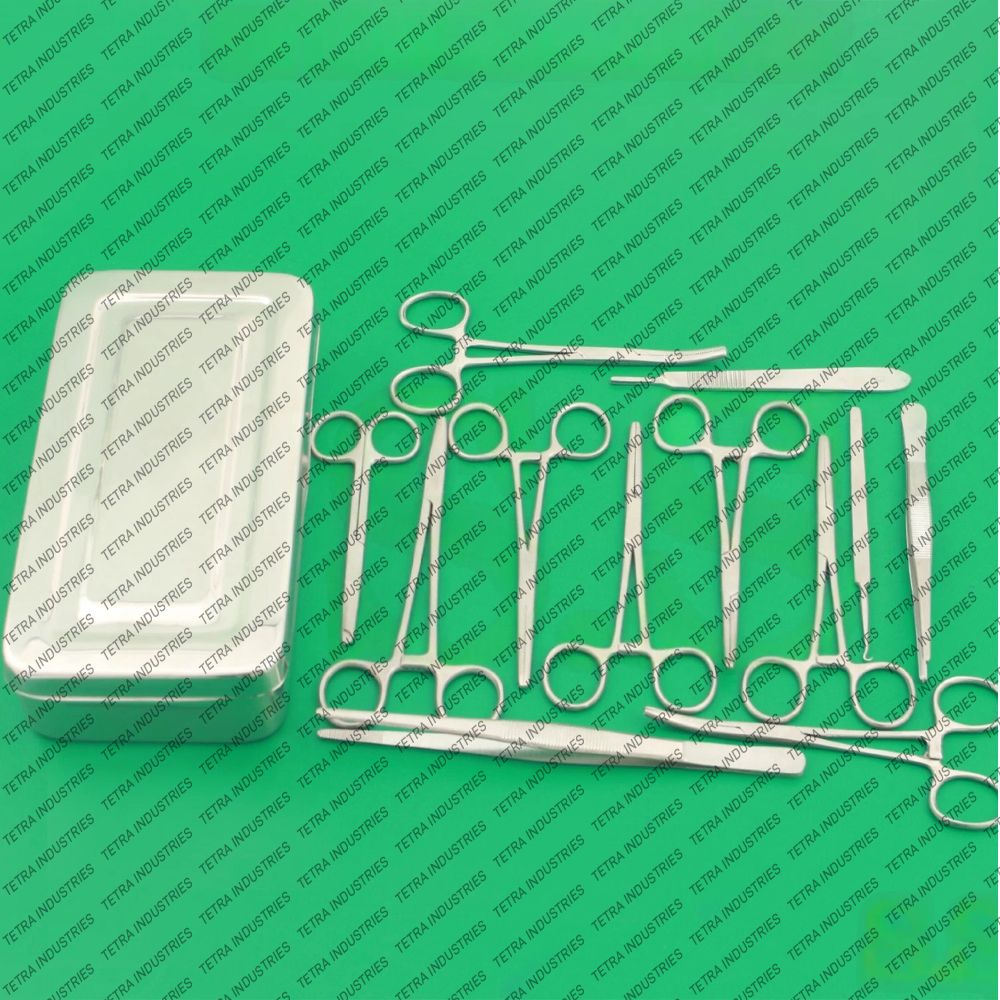 13 PCS IV Cut Down Set | Stainless Steel Emergency Vascular Surgery Instruments | CE Approved Intravenous Surgical Kit