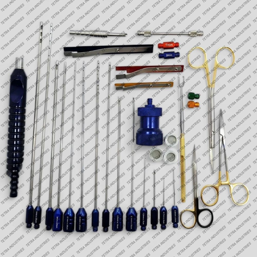 32 PCS Liposuction Facial & Body Contouring Luer Lock & Snap Lock Nano Fat Transfer Cannula Set